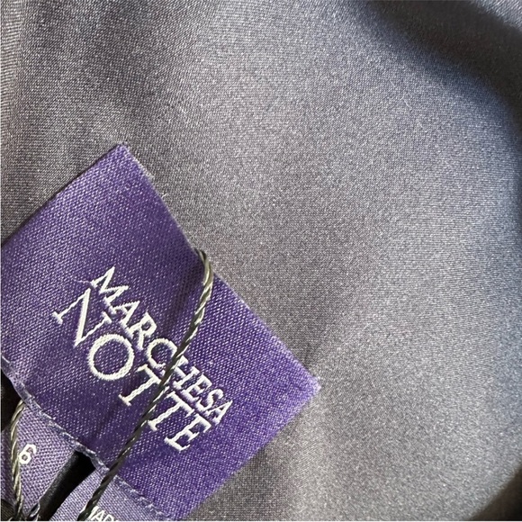 MARCHESA NOTTE Pleated Foil Degrade Tiered Dress - Picture 7 of 7